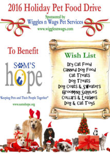 Wiggles n Wags Holiday Pet Food & Supply Drive Announcement